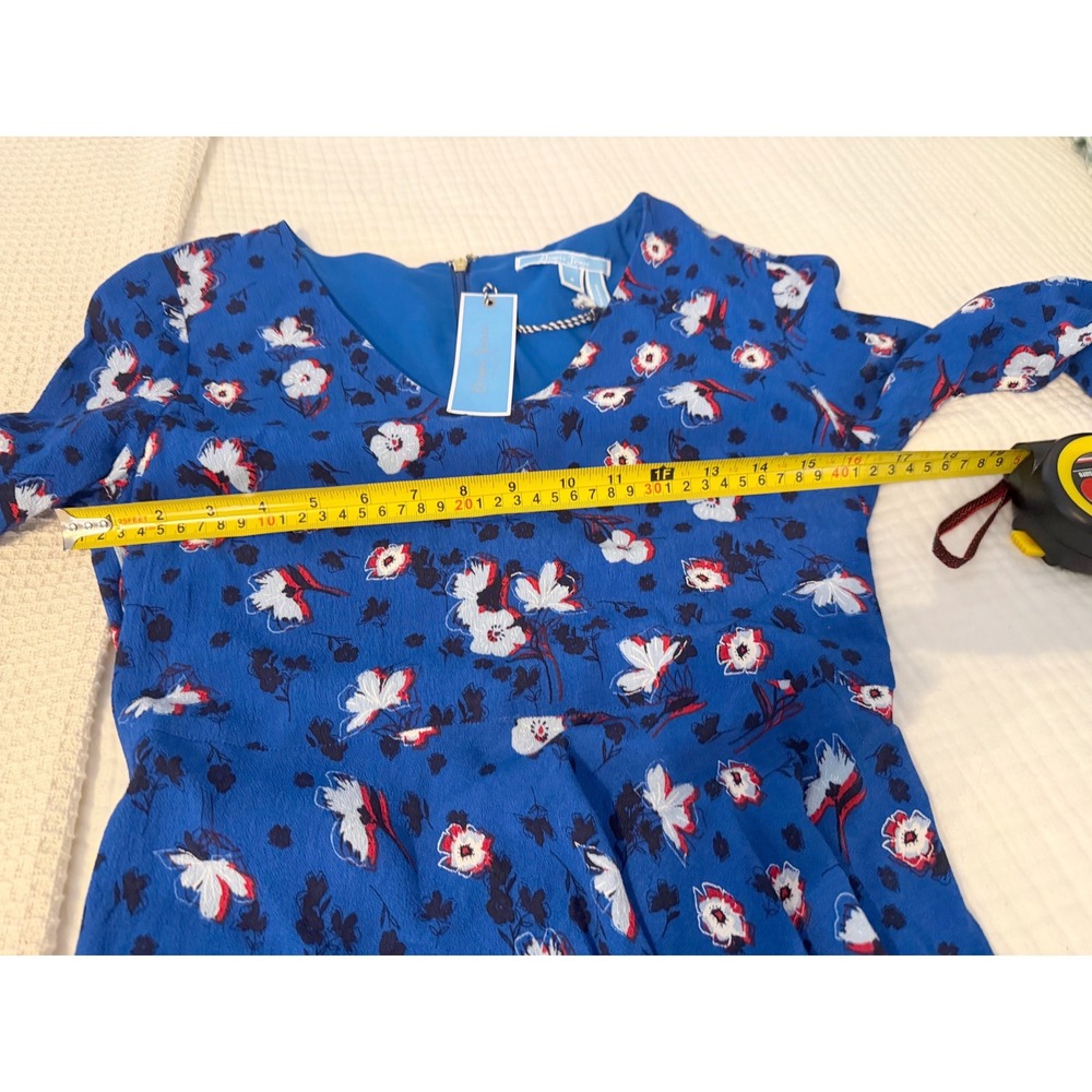 Draper James Royal Blue Floral A-Line Bell Sleeve Dress Size 6 NWT - Picture 8 of 10